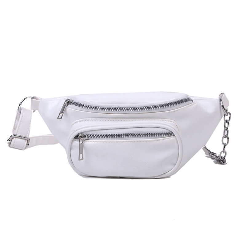 Túi Da PU Đeo Chéo Ngực Phối Dây Xích Thời Trang Cho Nam Và Nữ
