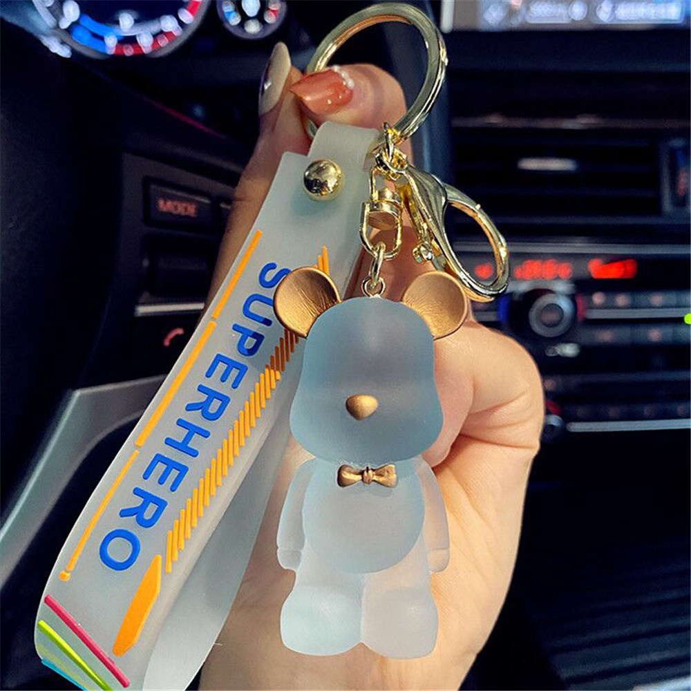 Móc Khóa Hình Gấu Hoạt Hình Đính Pha Lê Nhiều Màu Dễ Thương