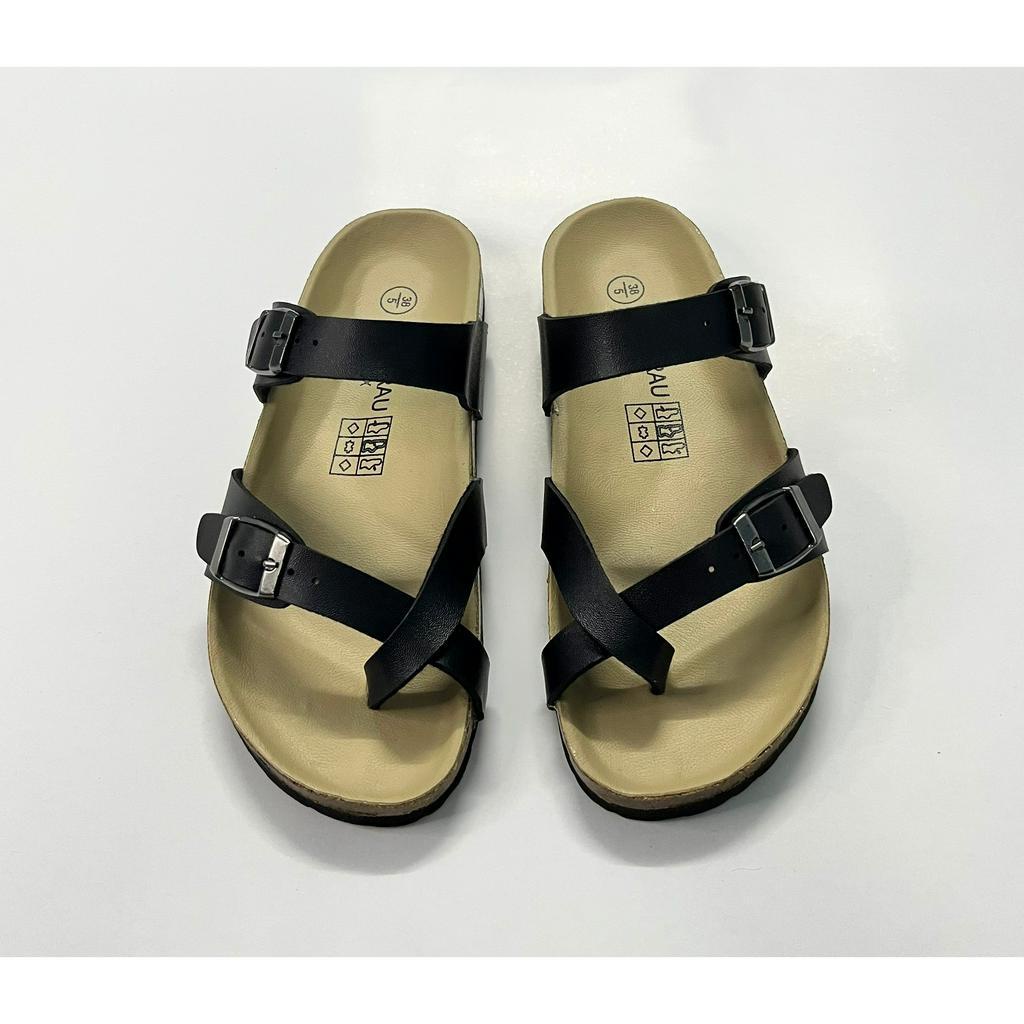 Dép Đế Trấu Birken xỏ ngón Unisex Màu Đen