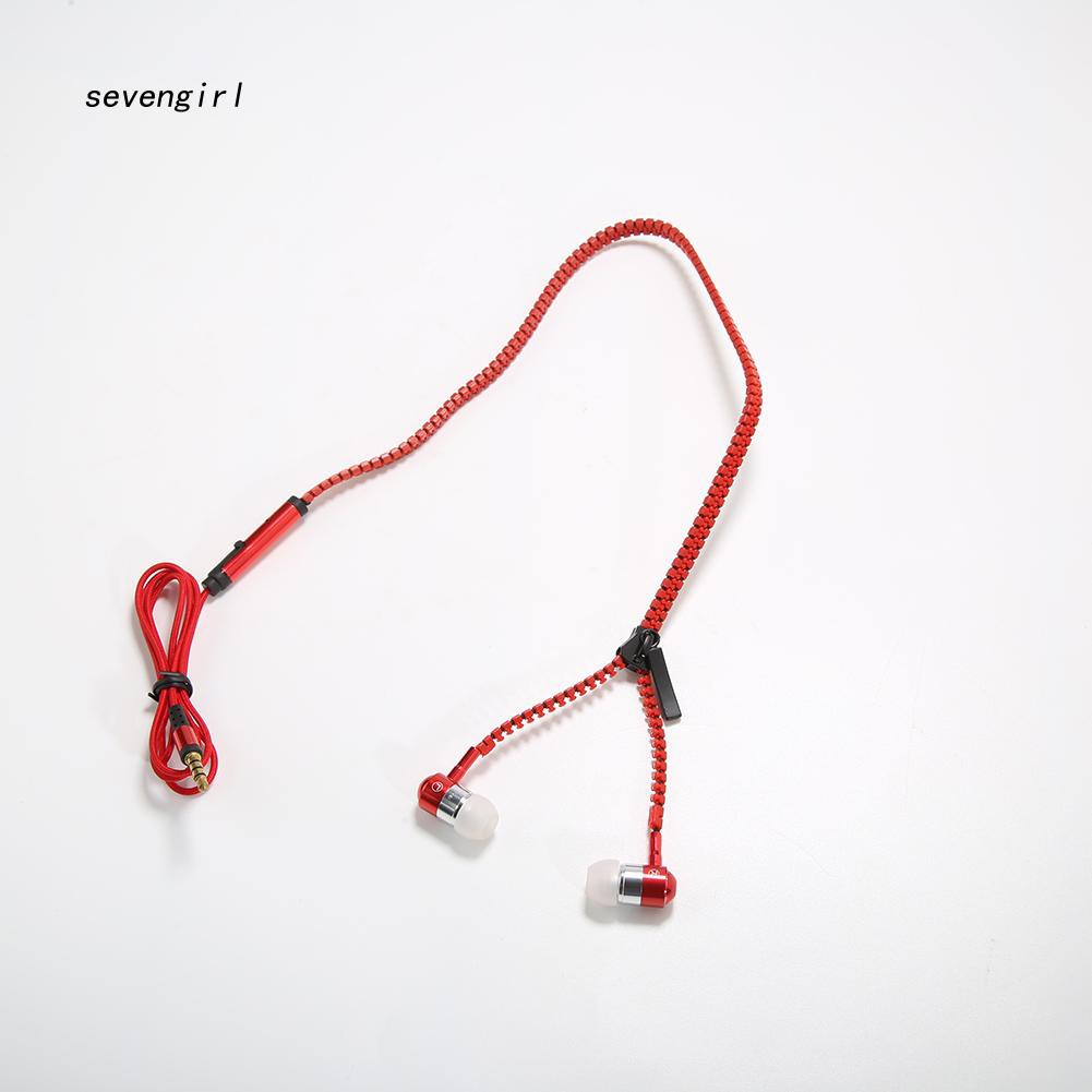 SVGL_Creative Novelty Stereo 3.5mm Jack Earbuds Earphones with Mic Zipper Earphone