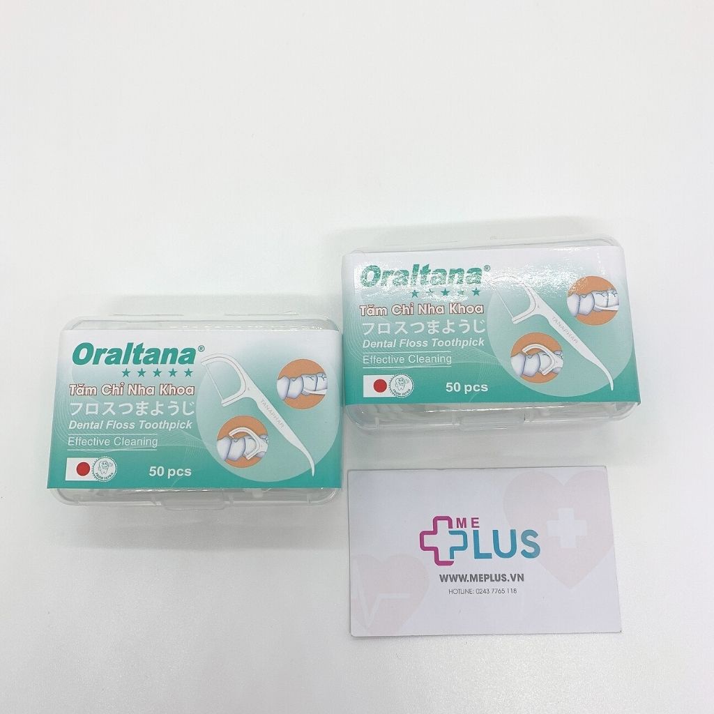 Tăm chỉ nha khoa Oraltana 50 cái, chỉ xỉa răng y tế sợi chỉ siêu mảnh, dẻo dai giúp loại bỏ mảng bám, thức ăn thừa