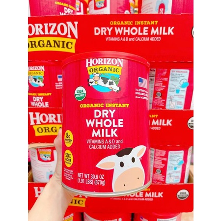 DATE 11/2022- Sữa tươi nguyên kem dạng bột Horizon Organic Dry Whole Milk 870g - Mỹ