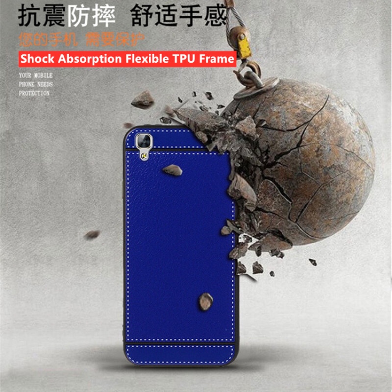 Ốp điện thoại silicon dẻo siêu mỏng chống rơi với hoa văn da cổ điển thanh lịch cho OPPO R7S R7sf