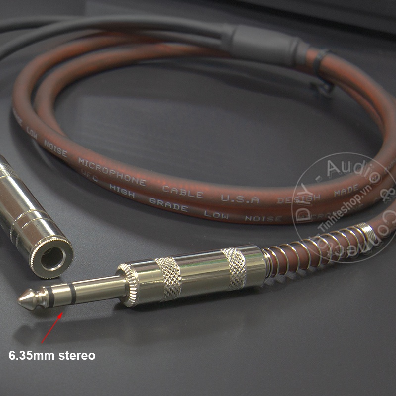 Cáp chia 6.5mm stereo ra 2 6.5mm mono DIY 0.5M đến 5M - 6.35mm stereo to 2 6.35mm mono cable
