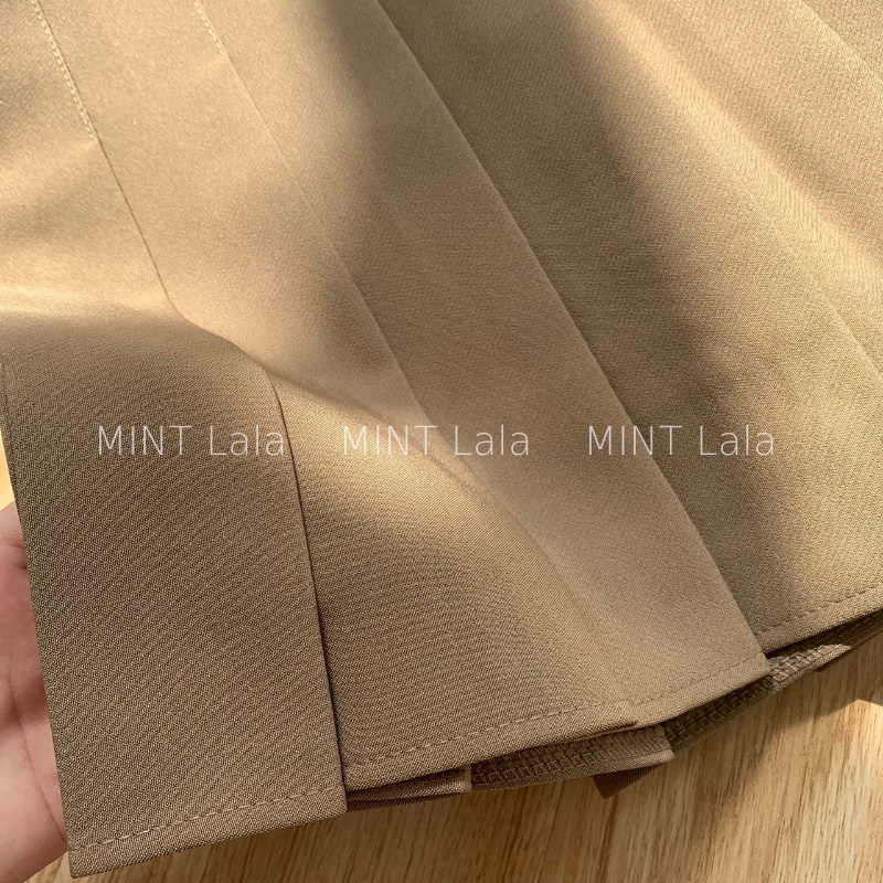 Chân Váy Tennis Xếp Ly Màu Nâu Tây Hàn Quốc Size XS - XL