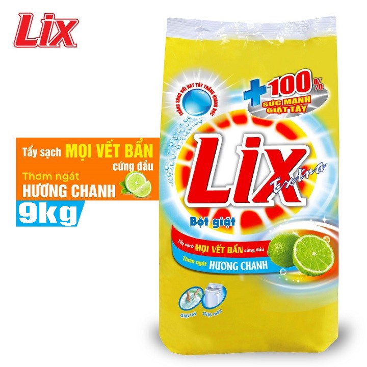 Bột giặt Lix 9kg Hương Hoa Xuân - Trắng