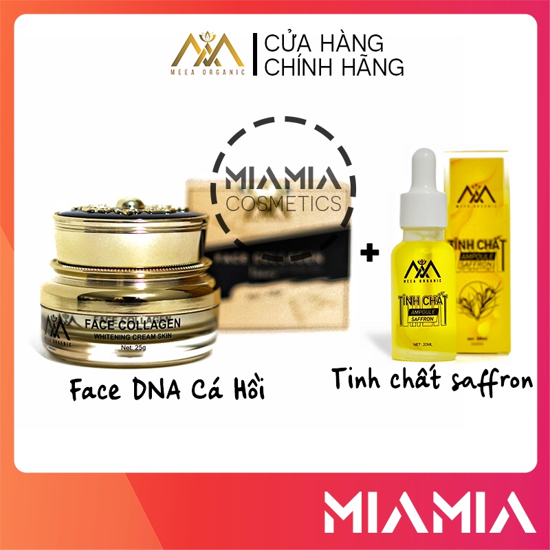 Combo Kem Face Collagen DNA Cá Hồi và Serum Tinh Chất Ampoule Saffron chính hãng MeeA Organic