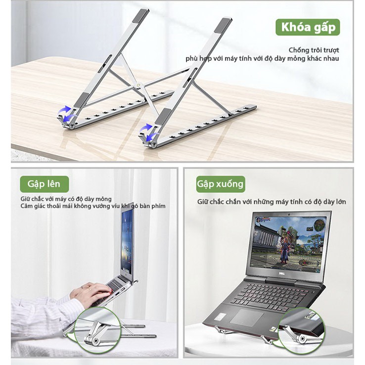 Đế Laptop MacBook đa năng Metal Holder D237 - nâng cao máy, tạo độ dốc gõ phím và tản nhiệt tối ưu