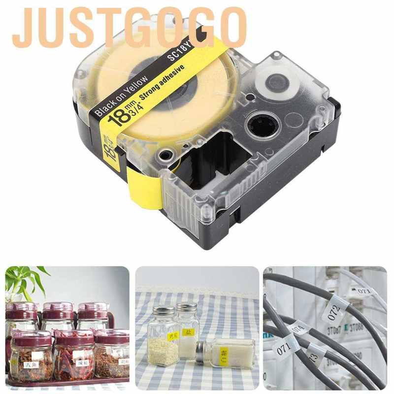 Justgogo 18mm Label Tape Accessory for King Jim SR230C Epson LW Series Printer