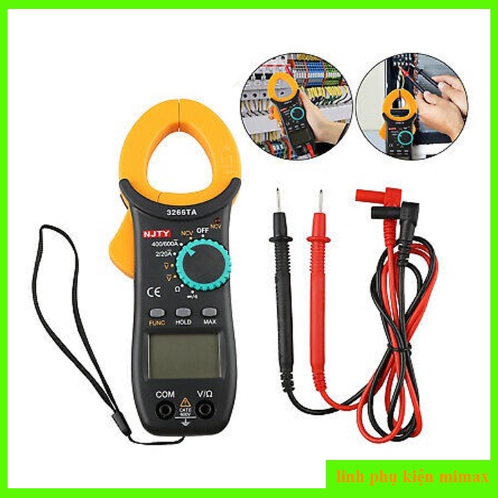Ampe kìm kẹp mét NJTY 3266TA bỏ túi, công cụ sửa chữa điện , điện lạnh có đo thông mạch và kiểm tra dây đứt