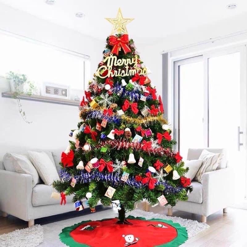 Cây Thông 🌲 Noel xanh 1.5m 1.8m 2.1m đầy đủ phụ kiện trang trí Giáng sinh