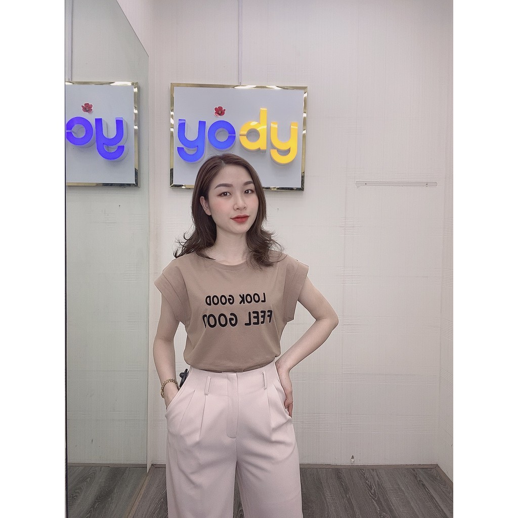 Áo thun nữ YODY in Look good feel good phông nữ cotton mềm mịn TSN3994 | BigBuy360 - bigbuy360.vn