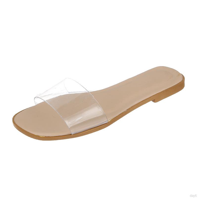 Korean Fashion Fairy Style Wild Summer Word Transparent With Slippers