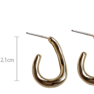 Bông Tai Chữ c Bằng Bạc Phong Cách Hàn Quốc Đơn Giản