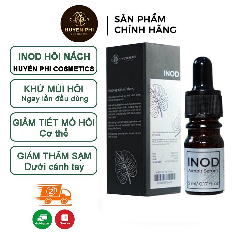 Combo 2 serum INOD Huyền Phi 5ml công dụng khử hôi nách, hôi miệng, hôi chân + cọ quét mặt nạ Huyền Phi