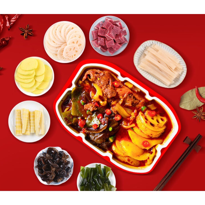 ĐÀ NẴNG - Lẩu tự sôi Bò Ba Chỉ Xíu Mại Tê Cay / Đặc sản Tứ Xuyên - Đầy đủ gia vị Hộp to 300 gram MIE SHOP | BigBuy360 - bigbuy360.vn