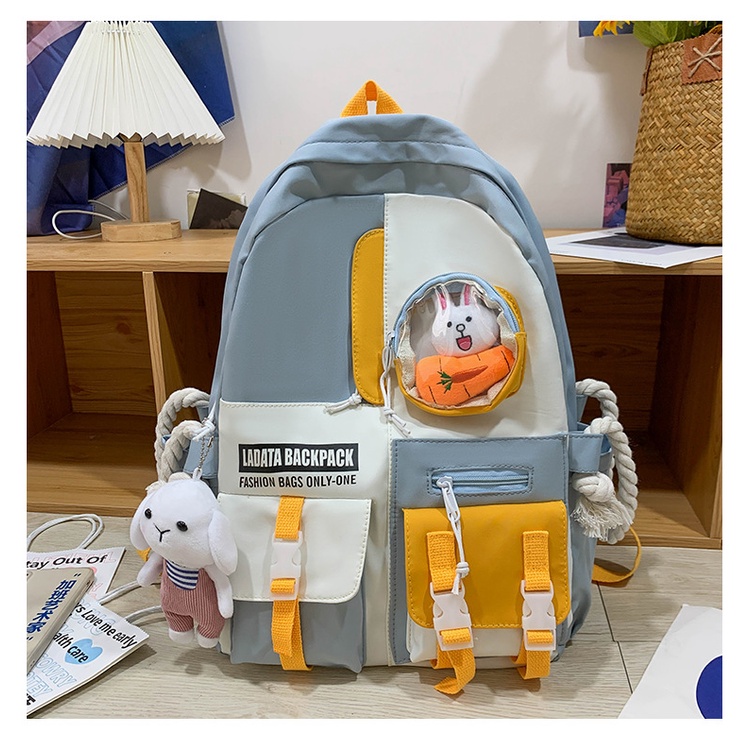 (TẶNG KÈM STICK BALO )Balo Ulzzang Đi Học Đi Chơi Nam Nữ Thời Trang Hàn Quốc Ladata BackPack Nhiều Ngăn Tiện Dụng