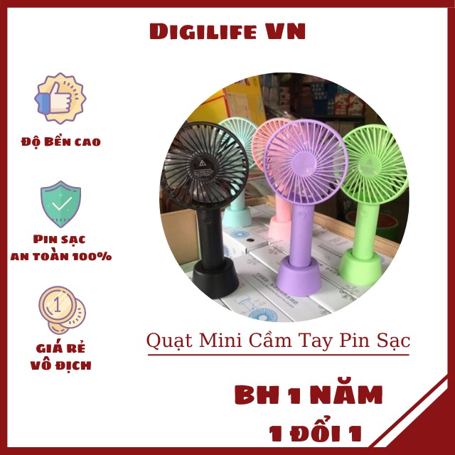 Quạt Mini Tích Điện Cầm Tay Có Giá Đỡ Để Bàn 3 Chế Độ Gió | BigBuy360 - bigbuy360.vn