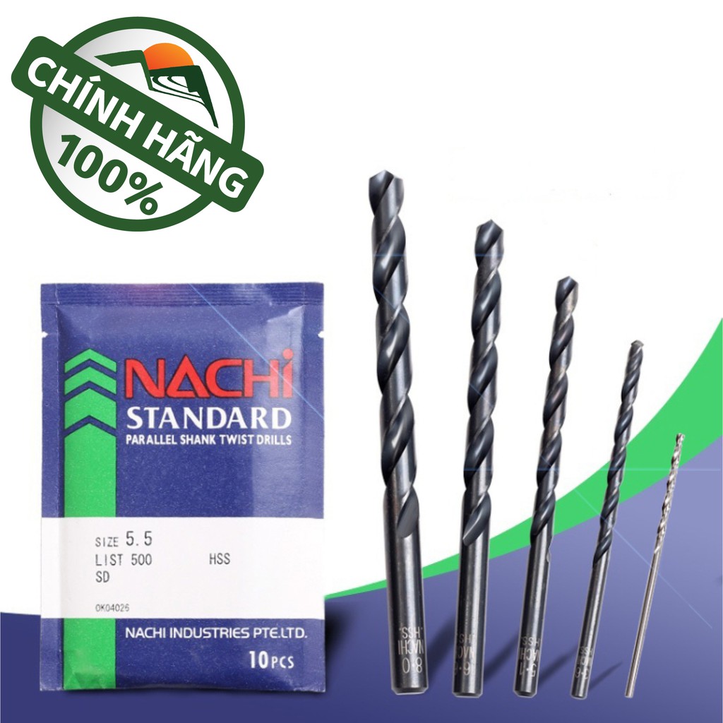 Mũi khoan sắt Nhật Bản Nachi 1mm-6mm / Japan