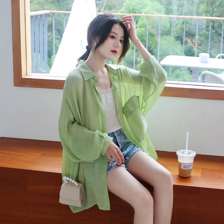 Áo Sơ Mi Chống Nắng Tay Dài Dáng Rộng Thời Trang Mùa Hè Cho Nữ