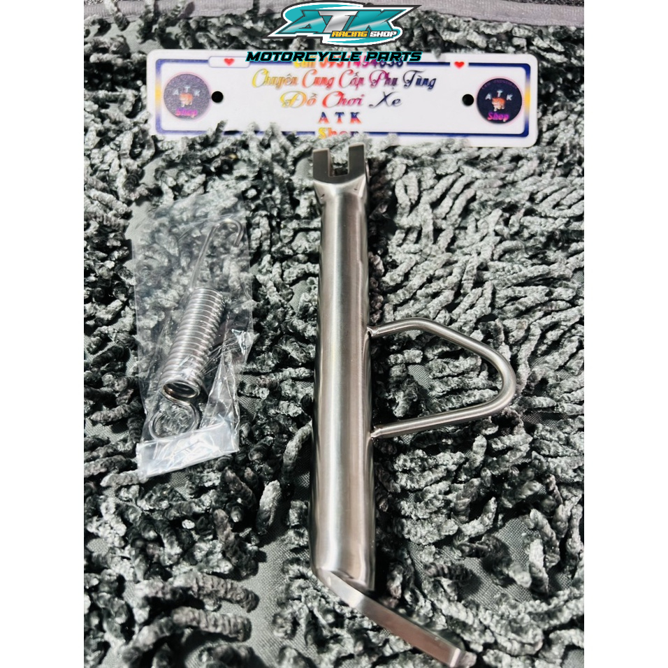 Chân chống nghiêng xe Wave, Dream ,inox 304 đặt nguyên khối tặng kèm lò xo thép xiken