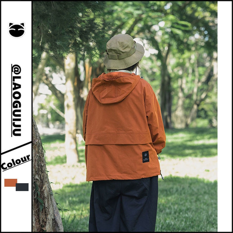 Áo Khoác Hoodie Dáng Rộng Kiểu Retro Nhật Bản Cá Tính