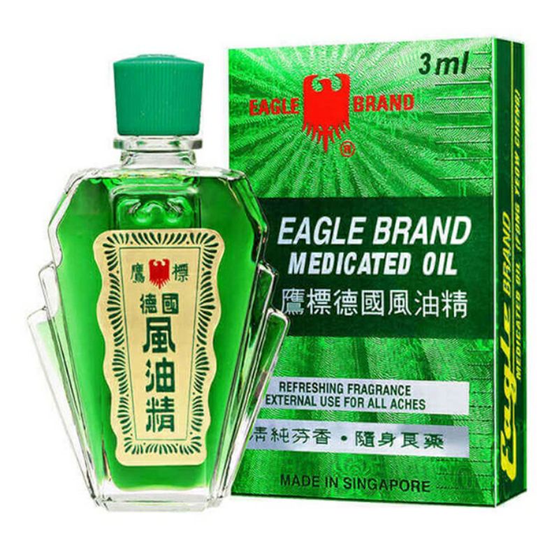 Dầu gió con Ó Singapore Eagle Brand xanh, trắng, vàng 3ml