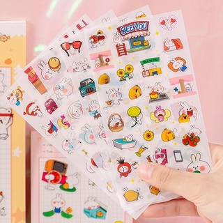 Combo 6 Tờ Sticker Dán Mẫu Thỏ