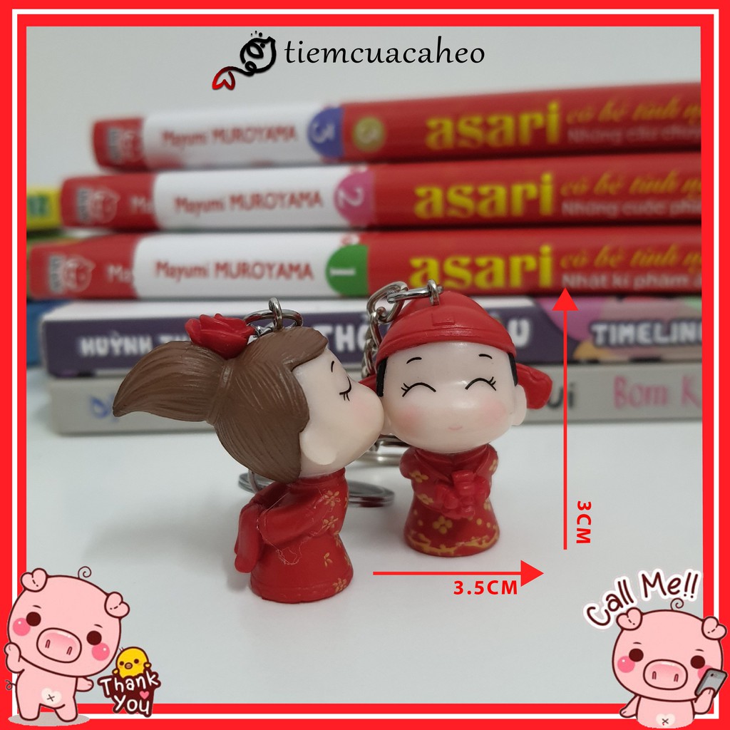 (Sẵn Hàng tại SG, ship hỏa tốc 2h) Móc khóa Cặp Đôi Hôn Nhau, keychain cartoon couple cute hot trend Tiệm Của Cá Heo