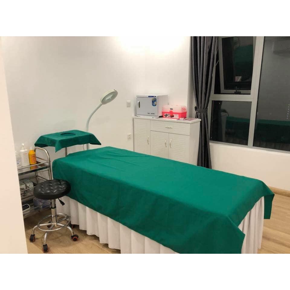 Ga Giường Phẩu Thuật , Săng Che Mặt , Khăn Trải Bàn Tít Màu Xanh Spa Thẫm Mỹ Viện