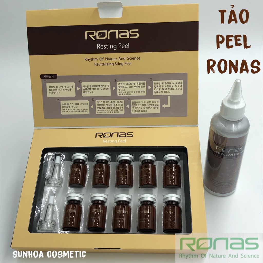 Thay Da Vi Tảo Hàn Quốc - Ronas Resting Peel (Combo 1 hộp tảo + 1 Chai Solution)