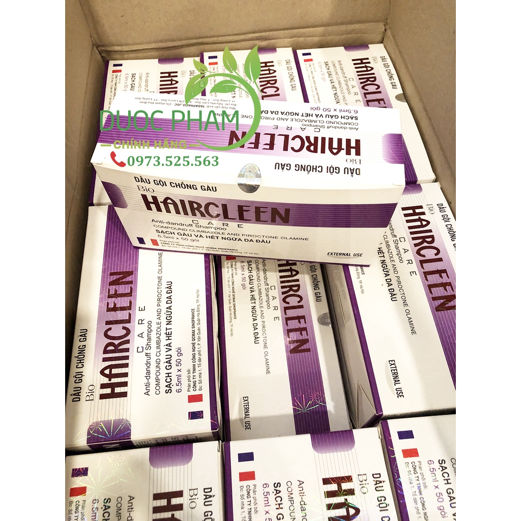 Dầu gội HairCleen - dầu gội chuyên dụng cho tóc gàu, nấm da đầu nhiều giúp sạch gàu mượt tóc hộp 50 gói