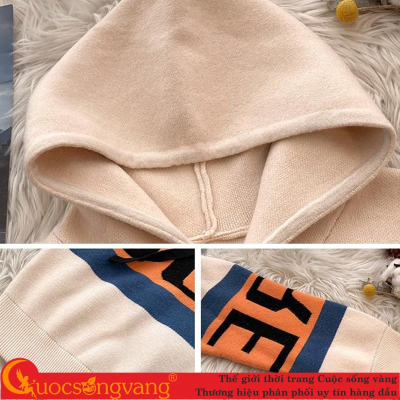 Áo len hoodie có nón áo len nữ phom rộng mã GLA320 Cuocsongvang