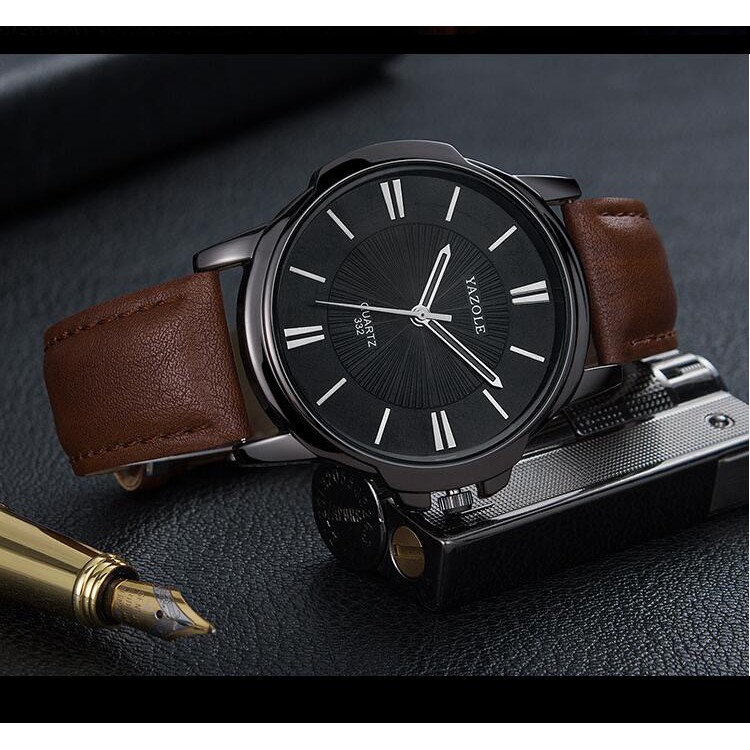 Đồng Hồ Analog Máy Quartz Nam Sang Trọng YAZOLE 332