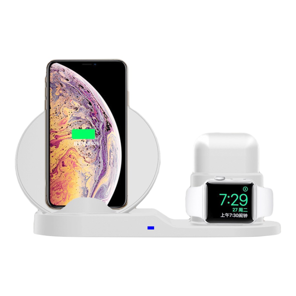 IPHONE Giá Đỡ Sạc Nhanh Không Dây 3 Trong 1 Tiện Dụng Cho Iwatch Airpods