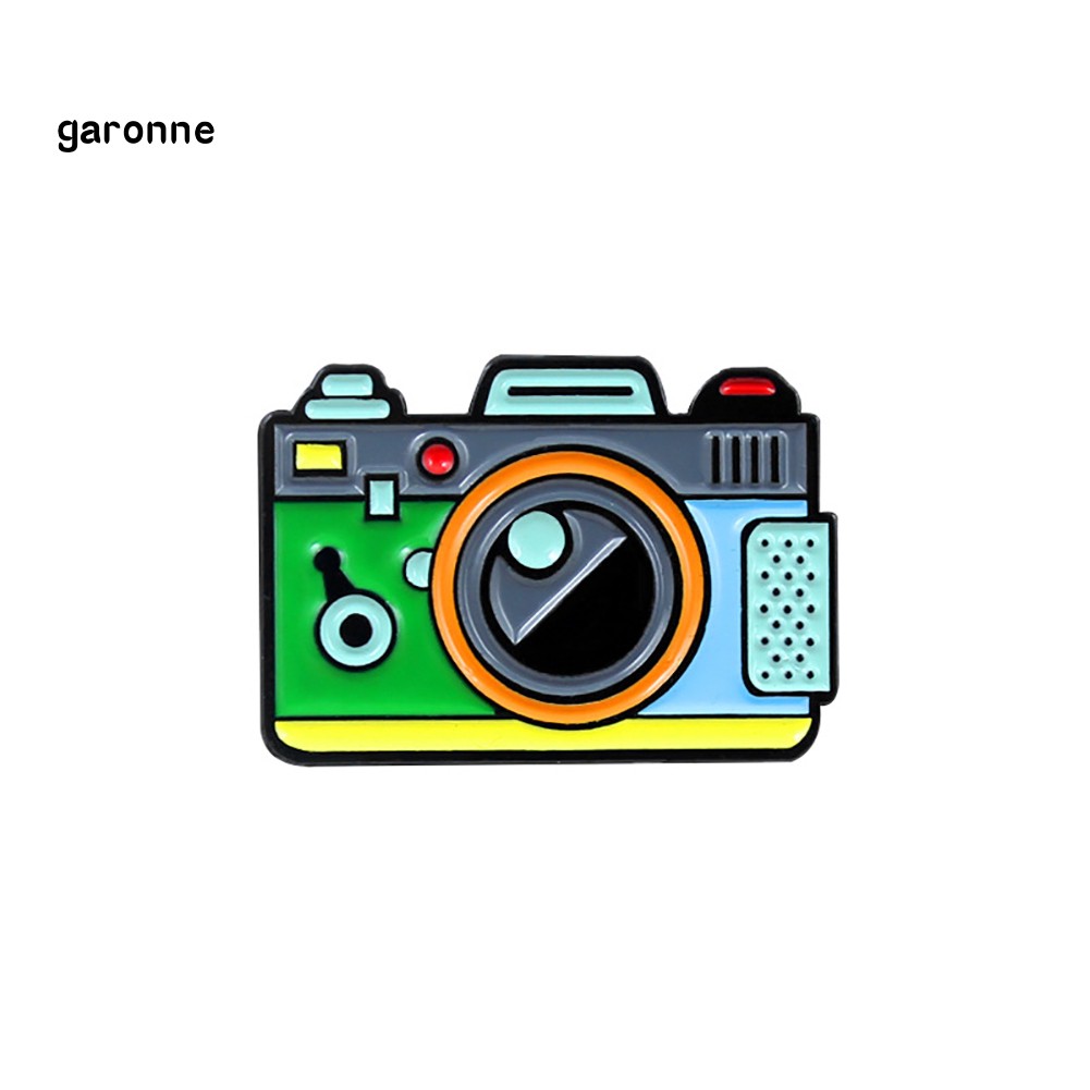 GA_Cartoon Multicolor Camera Badge Collar Lapel Brooch Pin Clothes Jewelry Decor