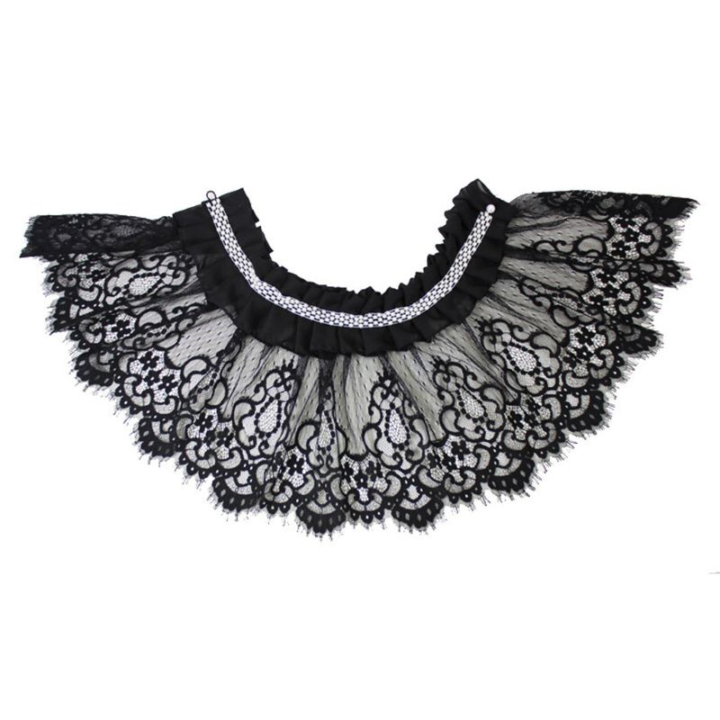 Khăn Choàng Ren Hoa Xếp Ly Nhún Bèo Nữ Tính Hợp Thời Trang Cho Bạn Gái