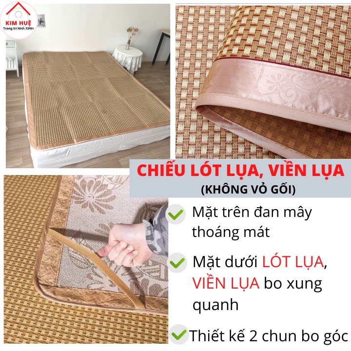 Chiếu điều hòa sợi mây tổng hợp lót lụa cao cấp hàng việt nam xuất khẩu 2 mặt giá rẻ 1m2 1m6 1m8 thoáng mát ngày hè