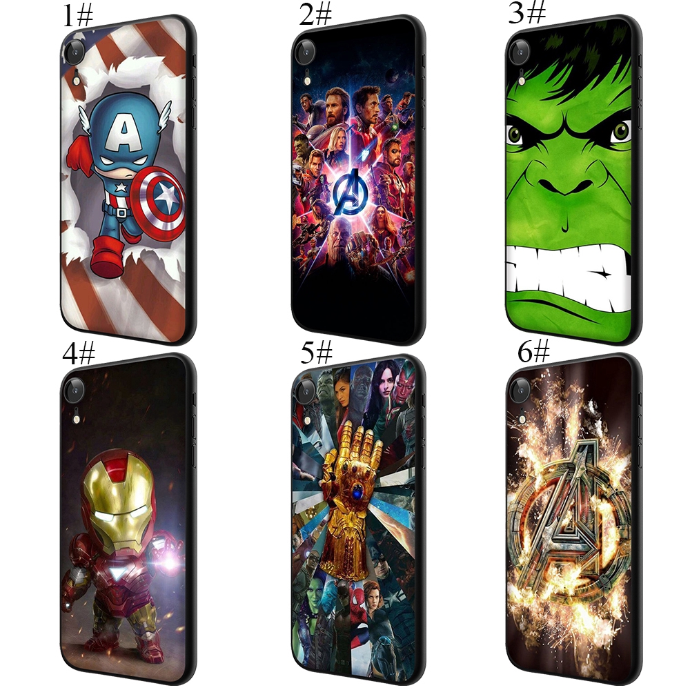 Ốp điện thoại mềm in hình siêu anh hùng Marvel cho Iphone 5/5s/6/6s/6+/6s+/7/+/8/+/X/Xr/Max