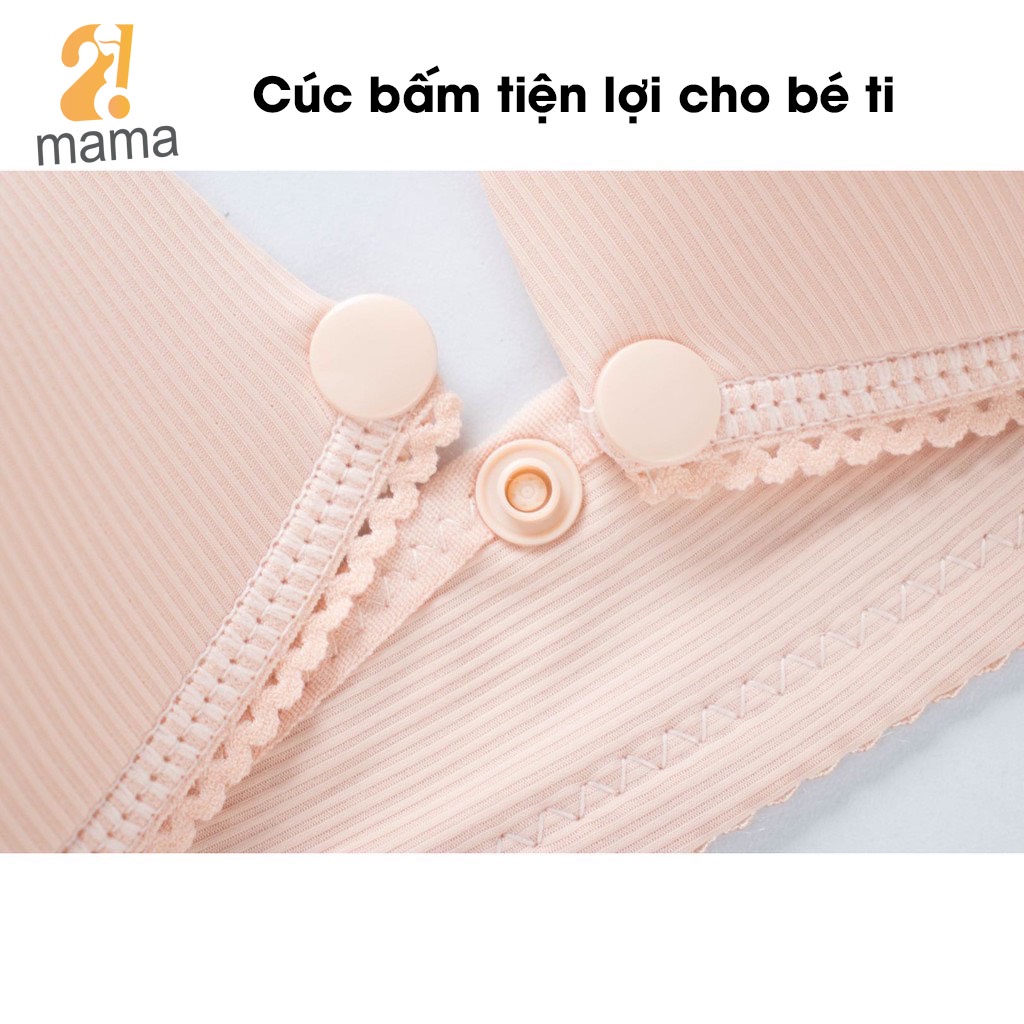 Áo lót bầu cho bé bú 2mama chất lụa tăm có cúc cho con ti tiện lợi V235