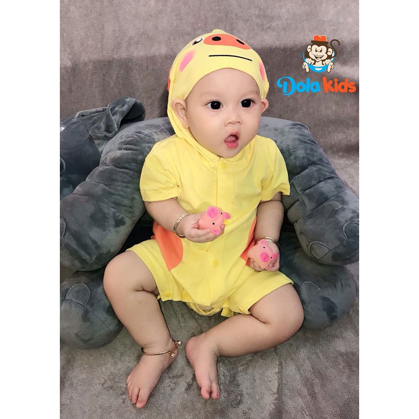 Quần áo trẻ em, trẻ sơ sinh hình thú Heo Vàng vải cotton ngắn tay cho bé 4 - 15 kg