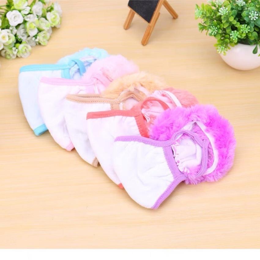 Khẩu trang mùa đông- bịt tai giữ ấm chất liệu vải bông- dày dặn- giao màu ngẫu nhiên - KTBT