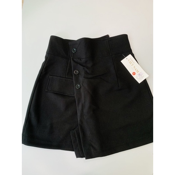 Chân váy chữ A, quân sooc giả váy vạt lệch cạp cao phối cúc siêu xinh V670(có ảnh thật) | BigBuy360 - bigbuy360.vn