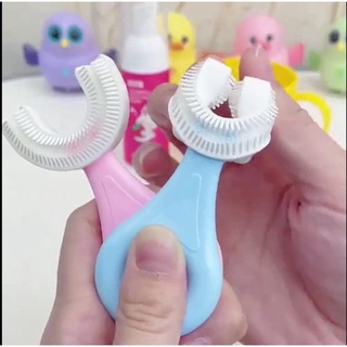 Bàn chải đánh răng trẻ em chữ U 360 thông minh silicon siêu mềm êm cho bé tập đánh từ 6 tháng đến 12 tuổi