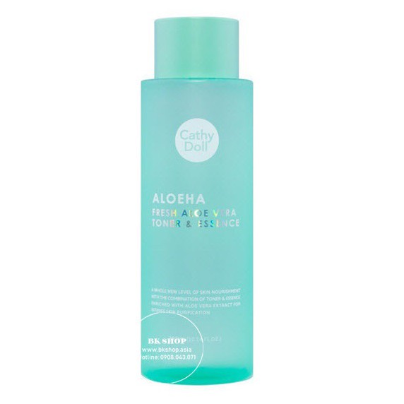 Nước hoa hồng lô hội tươi Cathy Doll AloeHa Fresh Aloe Vera Toner & Essence 300ml cân bằng và cấp ẩm cho da