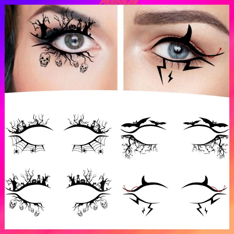 [Predolo2] Miếng Dán Kẻ Mắt Bằng Ren Trang Trí Tiệc Halloween Chất Lượng Cao