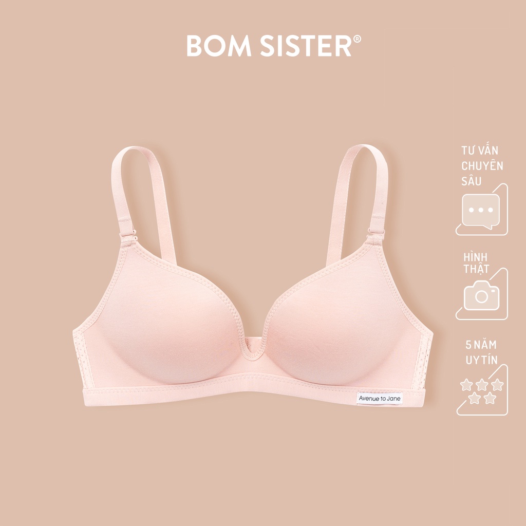 [Mã FARSBRBOM1 giảm 10% đơn 99K] Áo Lót Mút Mỏng Không Gọng Lưng Lưới Thoải Mái Màu Trơn BOM SISTER A9439