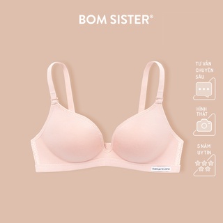 Áo Lót Mút Mỏng Không Gọng Lưng Lưới Thoải Mái Màu Trơn BOM SISTER A9439