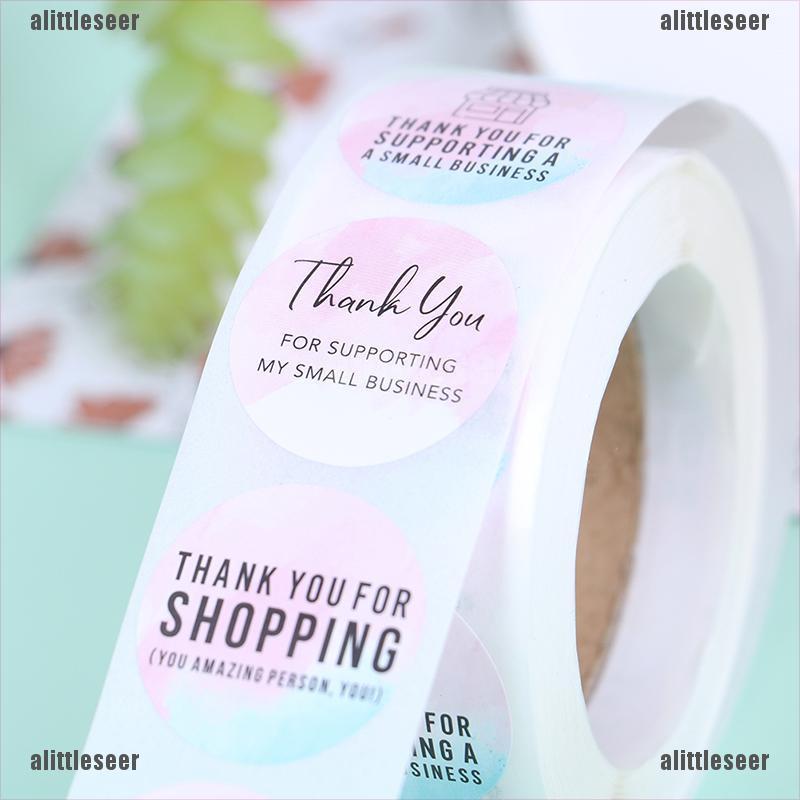 Nhãn Dán Giấy In Chữ Thank You Dùng Trang Trí Gói Hàng Tiện Dụng