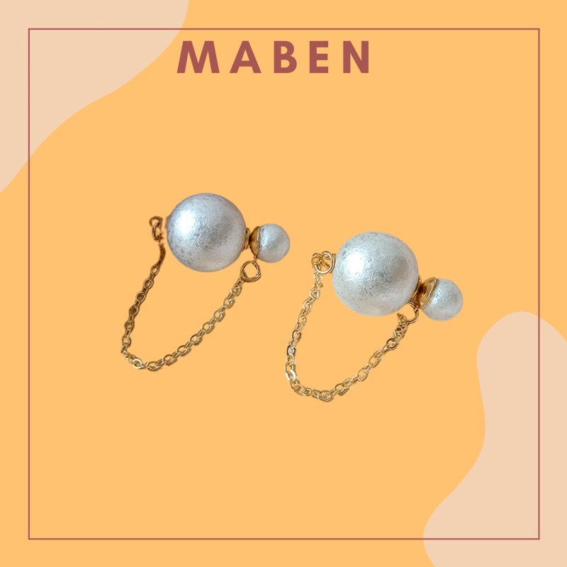 Hoa tai ghim đính hạt cao cấp - Maben